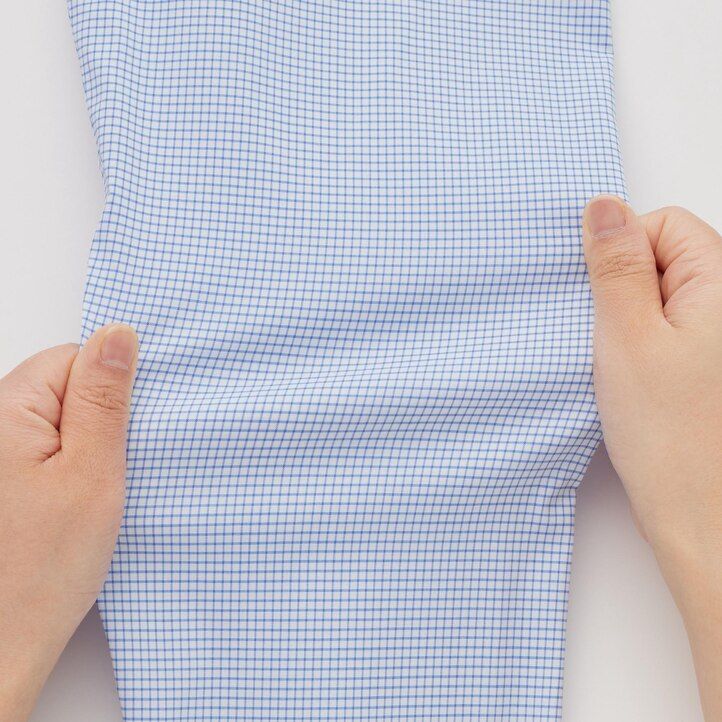 camisas uniqlo easyre stretch slim fit a cuadros con cuello semicutaway para hombre en azul