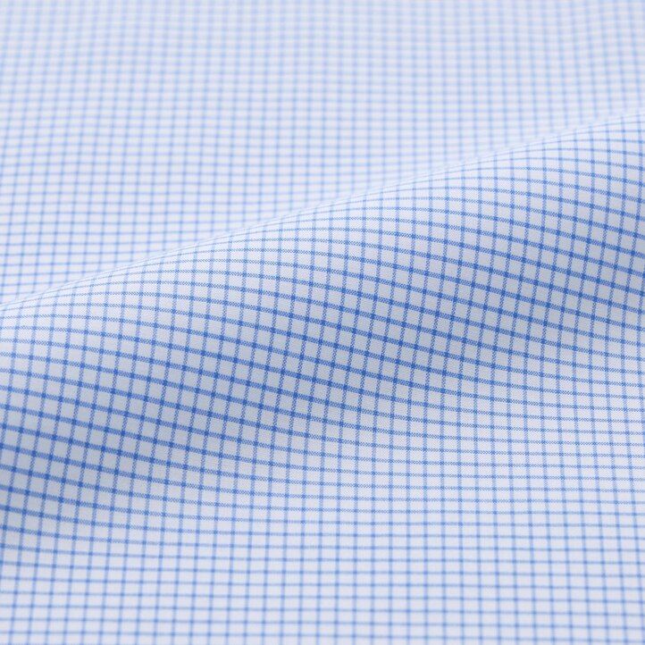 camisas uniqlo easyre stretch slim fit a cuadros con cuello semicutaway para hombre en azul