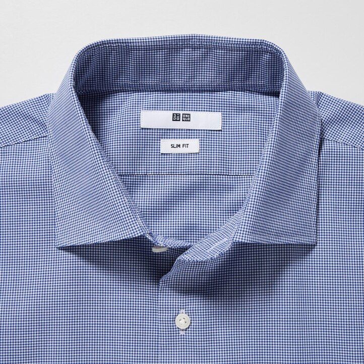 camiseta uniqlo easyre de tela ancha elástica de corte entallado con cuello semicortado para hombre en azul
