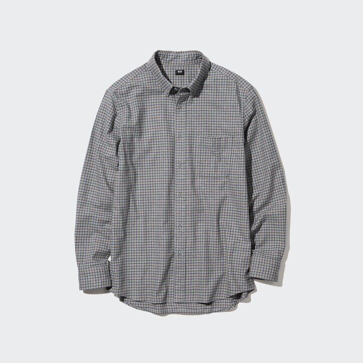 camisas de franela uniqlo de corte regular con cuello abotonado y cuadros para hombre color blanco