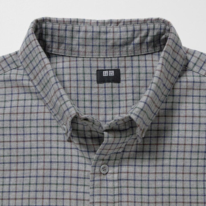 camisas de franela uniqlo de corte regular con cuello abotonado y cuadros para hombre color blanco