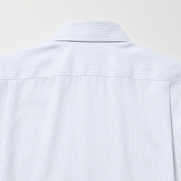 camisas de hombre uniqlo super non iron regular fit a rayas con cuello regular en azul