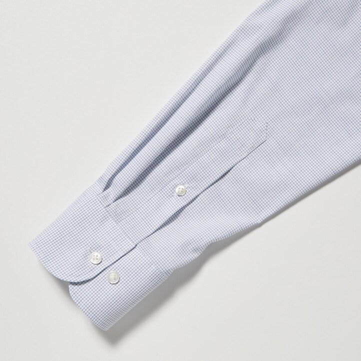 camisas uniqlo easyre stretch slim fit con cuello semicutaway a cuadros para hombre en azul