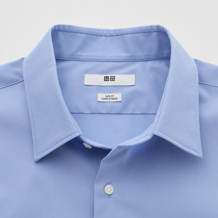camiseta uniqlo easyre de tela ancha elástica de corte entallado para hombre cuello regular color blanco