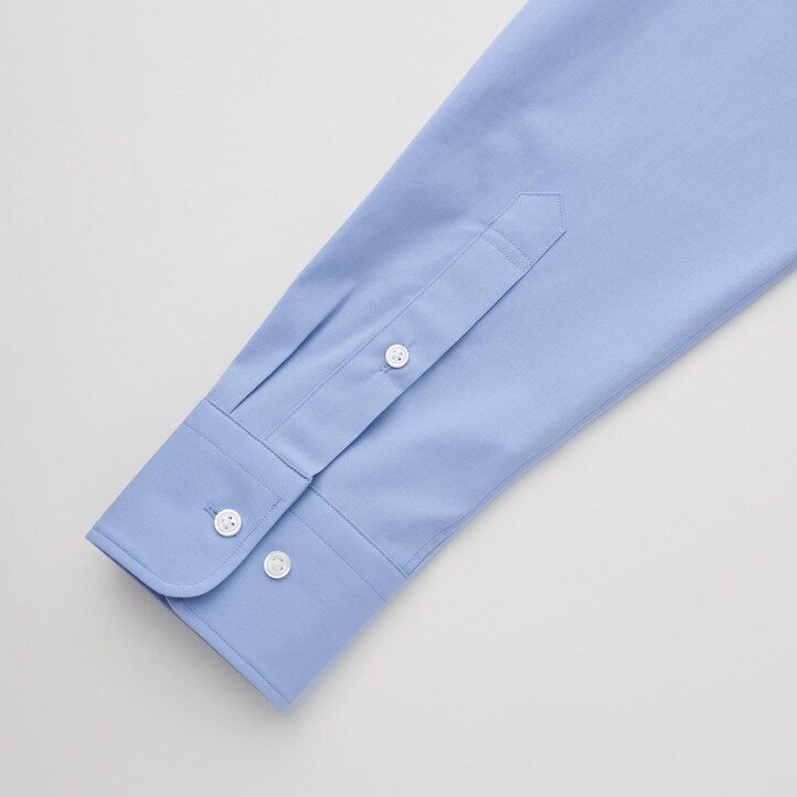 camiseta uniqlo easyre de tela ancha elástica de corte entallado para hombre cuello regular azul