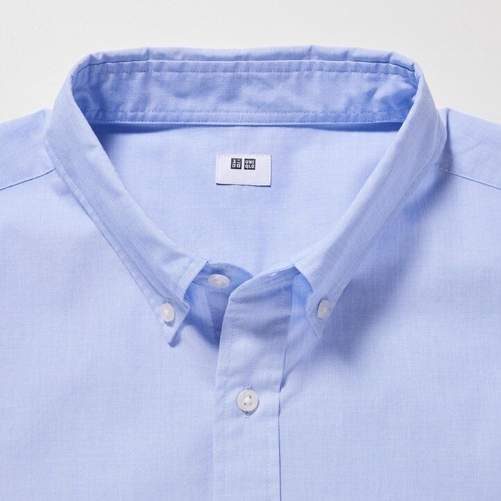 camisa de algodón extrafino uniqlo de corte regular con cuello abotonado para hombre color blanco