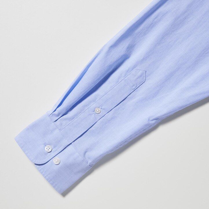 camisa de algodón extrafino uniqlo de corte regular con cuello abotonado para hombre color blanco