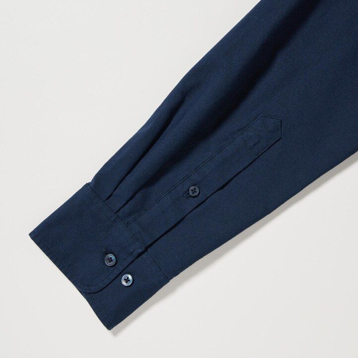 camisas de hombre uniqlo slim fit oxford con cuello regular en azul