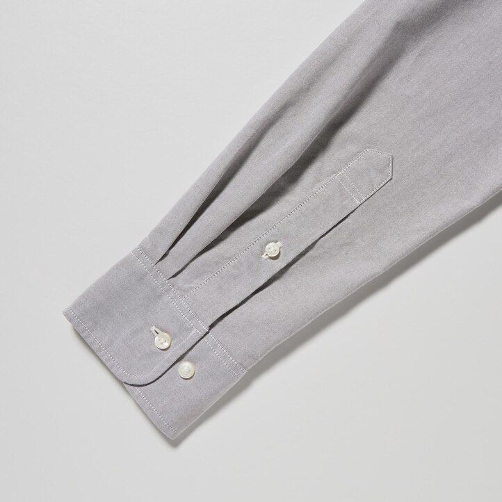 camisas oxford ajustadas grises de uniqlo para hombre