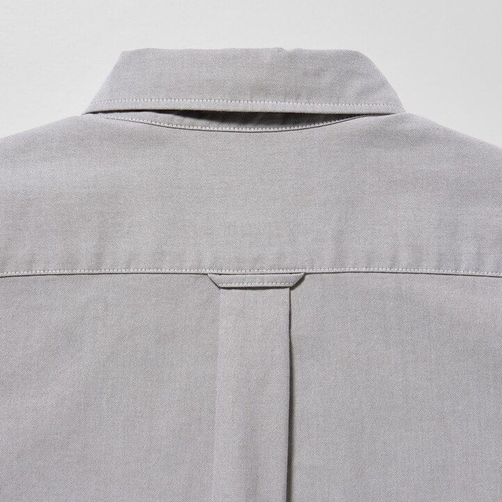 camisas oxford ajustadas grises de uniqlo para hombre