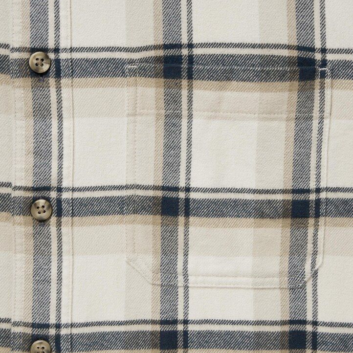 camisas uniqlo de franela de corte regular a cuadros con cuello regular para hombre en beige