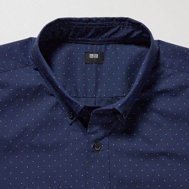 camisas uniqlo de algodón extrafino con cuello abotonado estampadas de corte regular y de tela ancha para hombre color blanco