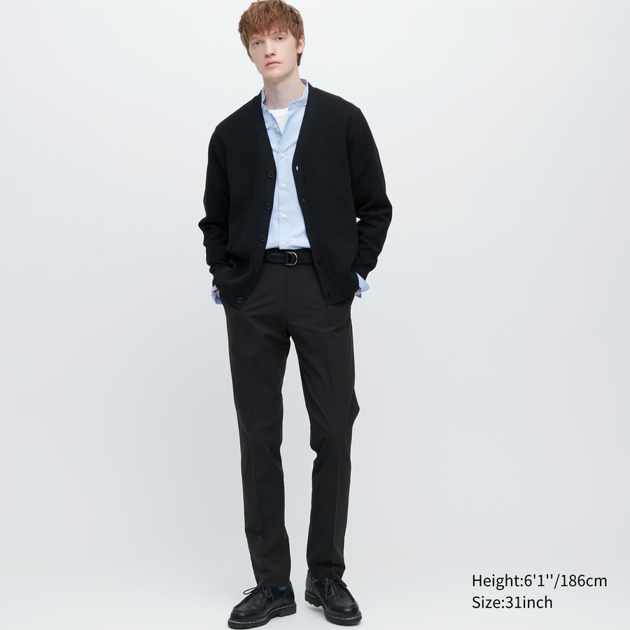 trajes negros de algodón ultraligero uniqlo airsense para hombre