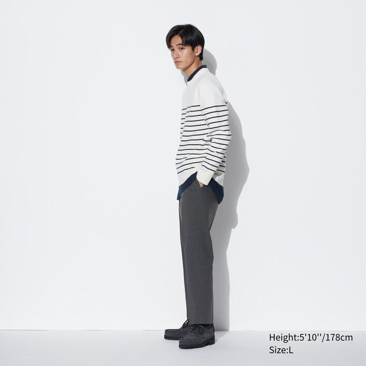 pantalones tobilleros uniqlo smart wool like para hombre color gris