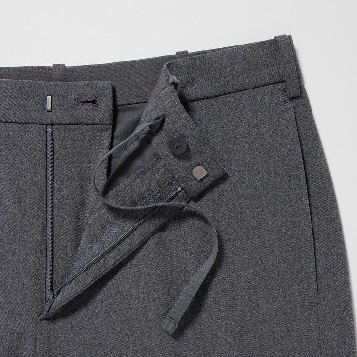 pantalones tobilleros uniqlo smart wool like para hombre color gris