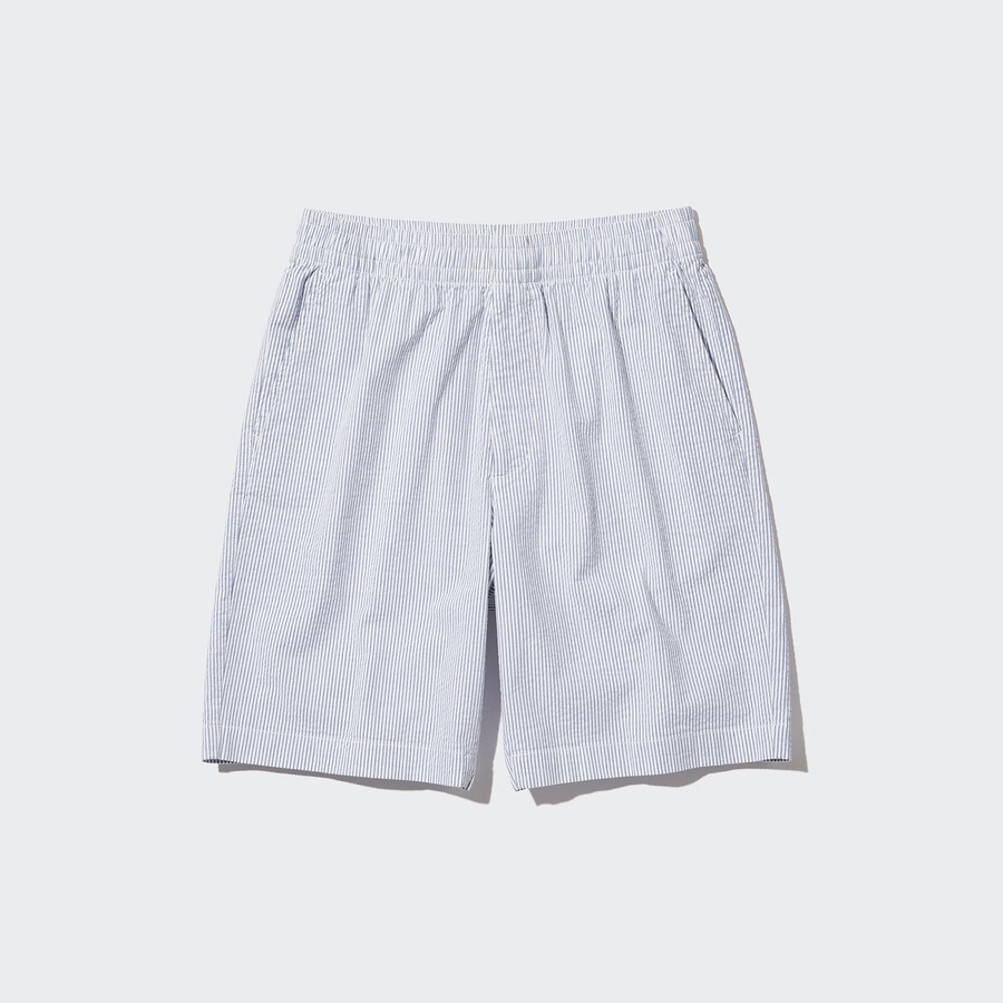 pantalones de hombre uniqlo dry stretch seersucker easys azules
