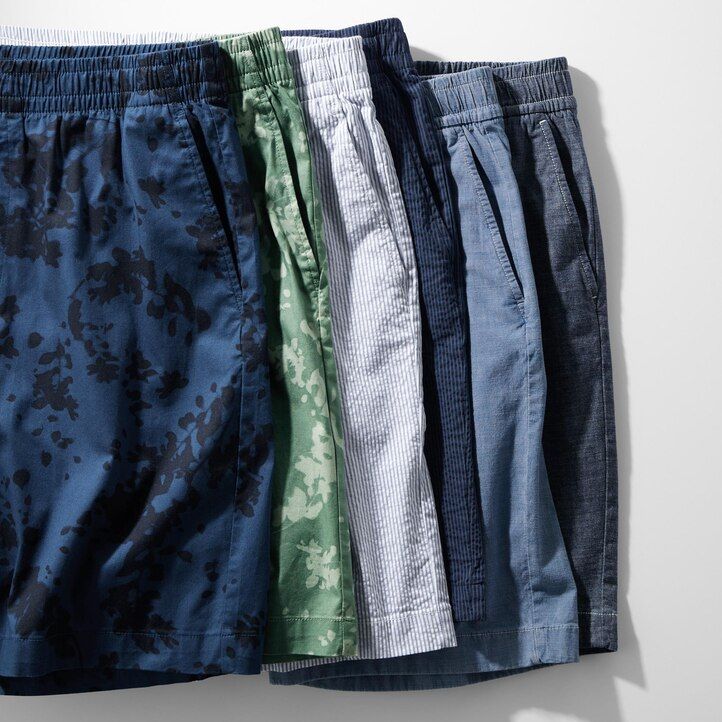 pantalones de hombre uniqlo dry stretch seersucker easys azules