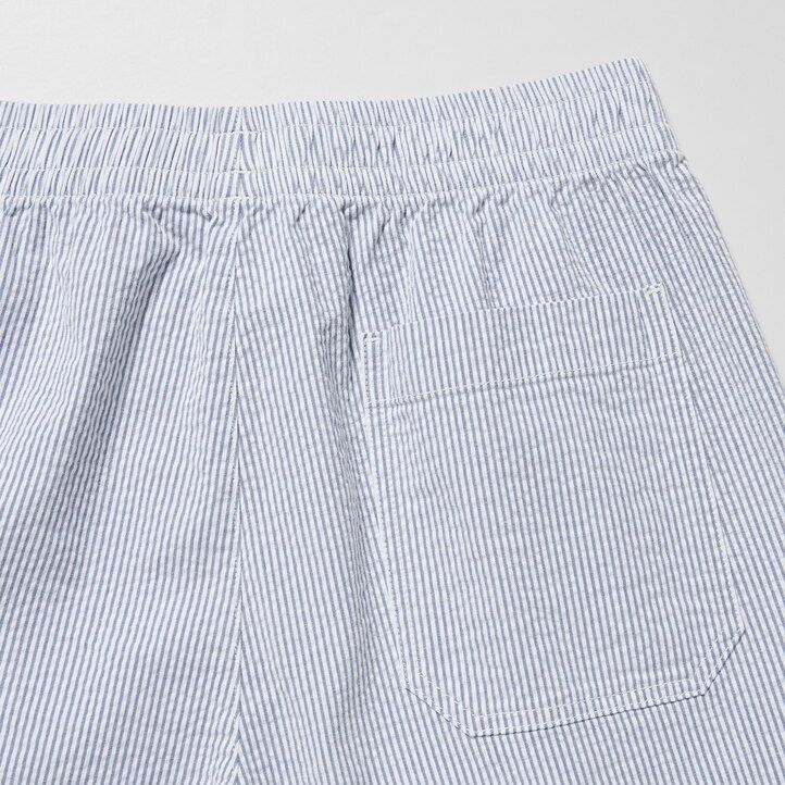 pantalones de hombre uniqlo dry stretch seersucker easys azules