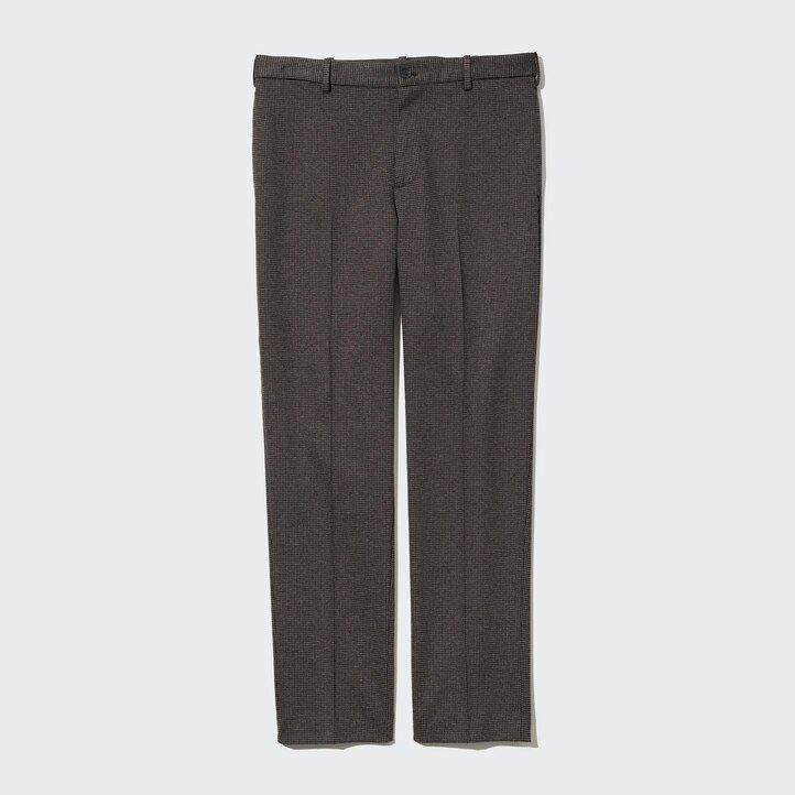 pantalones tobilleros uniqlo smart houndstooth para hombre en marrón oscuro