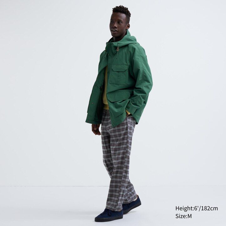 pantalones tobilleros de franela gris uniqlo con estampado sencillo para hombre