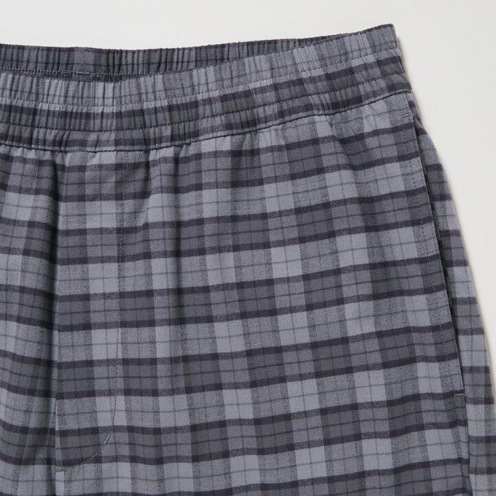 pantalones tobilleros de franela gris uniqlo con estampado sencillo para hombre