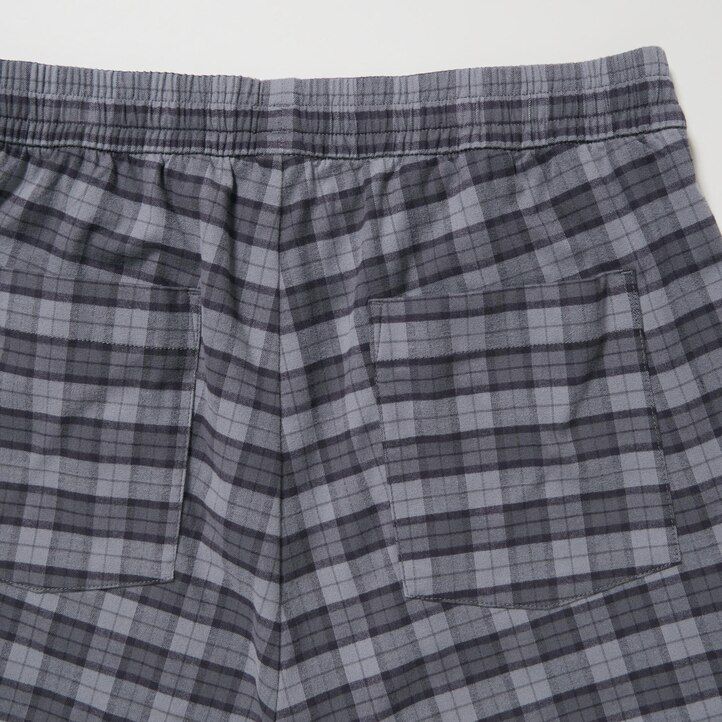 pantalones tobilleros de franela gris uniqlo con estampado sencillo para hombre
