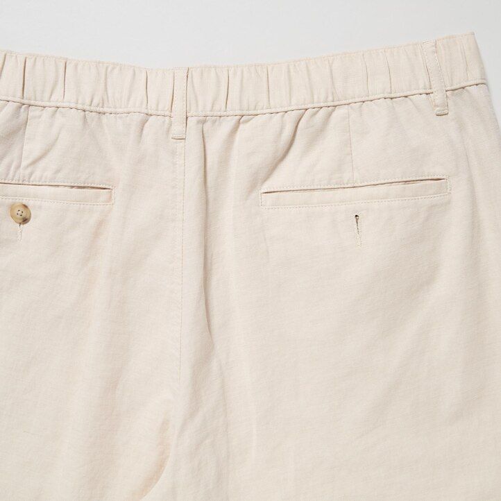 pantalones de corte relajado de mezcla de lino uniqlo para hombre en color oliva