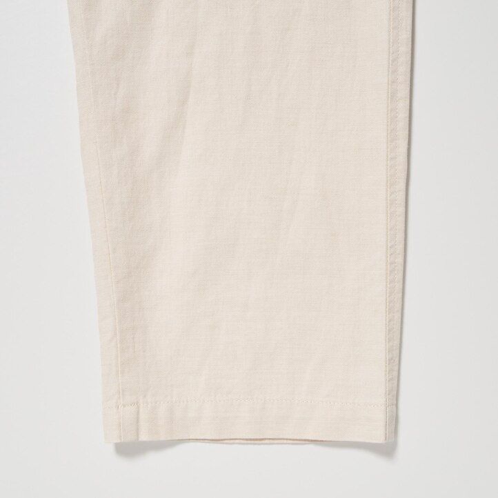 pantalones de corte relajado de mezcla de lino uniqlo para hombre en color oliva
