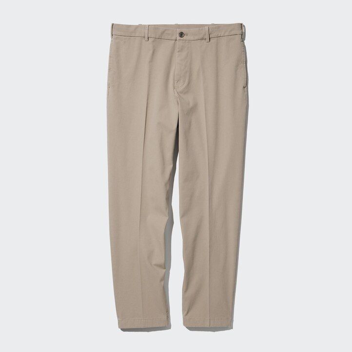 pantalones beige hasta el tobillo estilo algodón inteligente uniqlo para hombre