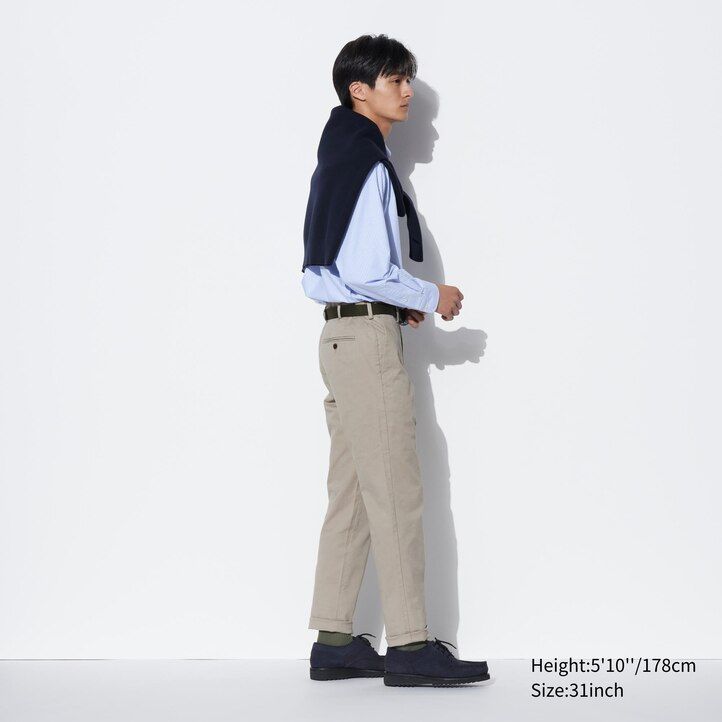 pantalones chinos ajustados uniqlo para hombre gris oscuro