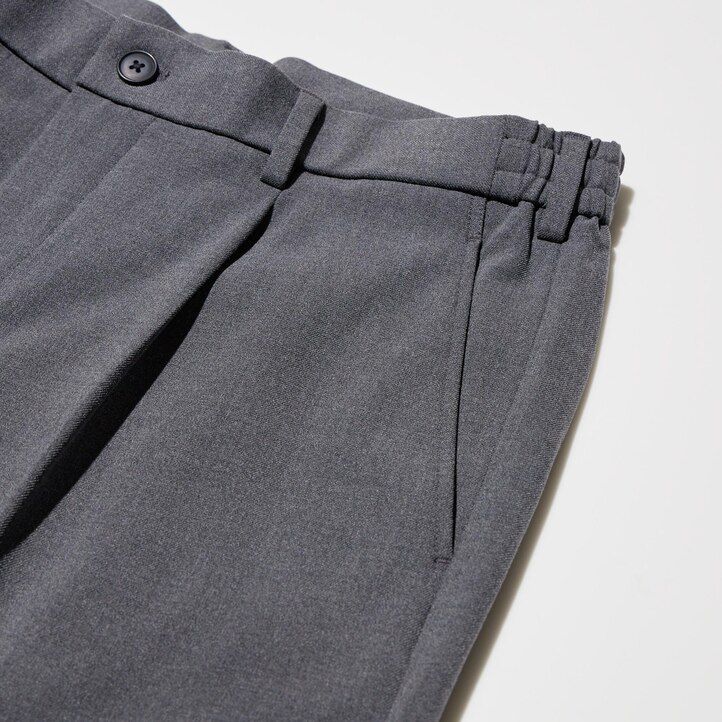 pantalones anchos plisados uniqlo grises para hombre