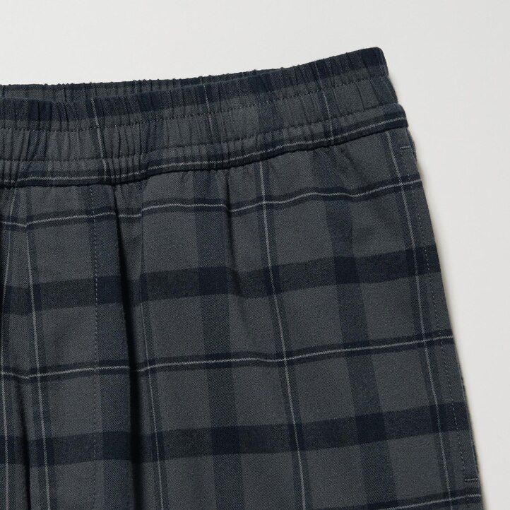 pantalones tobilleros de franela uniqlo con estampado sencillo para hombre gris oscuro