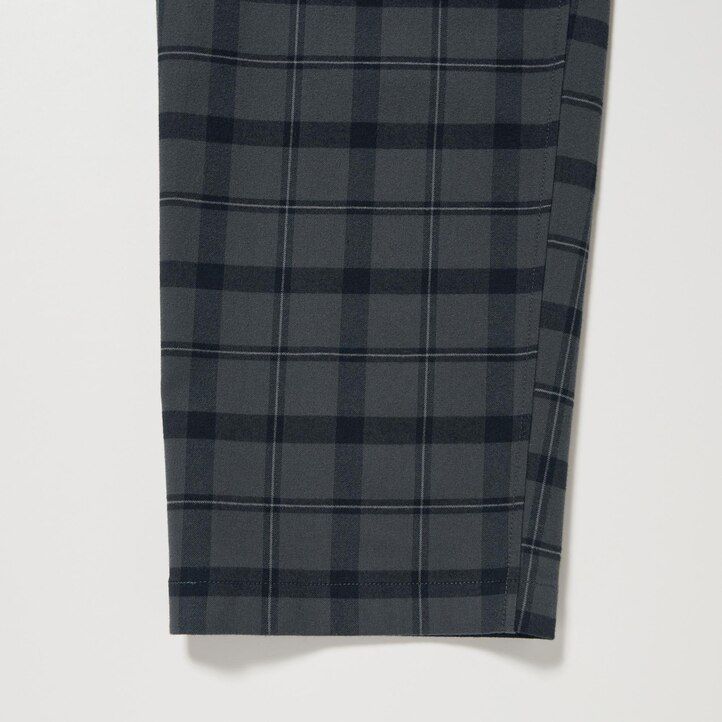 pantalones tobilleros de franela uniqlo con estampado sencillo para hombre gris oscuro