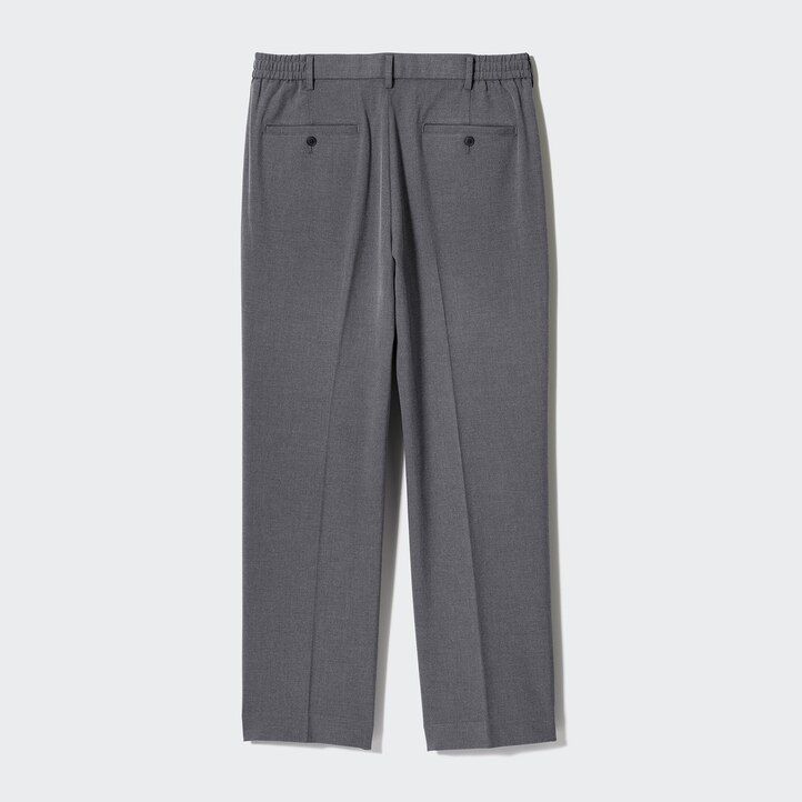 pantalones anchos plisados uniqlo para hombre en beige