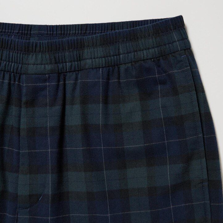 pantalones tobilleros de franela uniqlo con estampado sencillo para hombre color verde oscuro