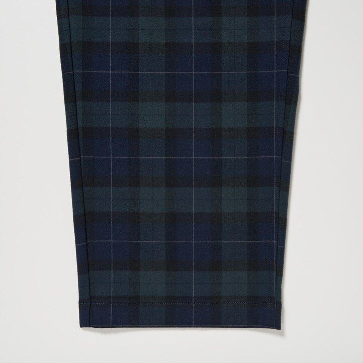 pantalones tobilleros de franela uniqlo con estampado sencillo para hombre color verde oscuro