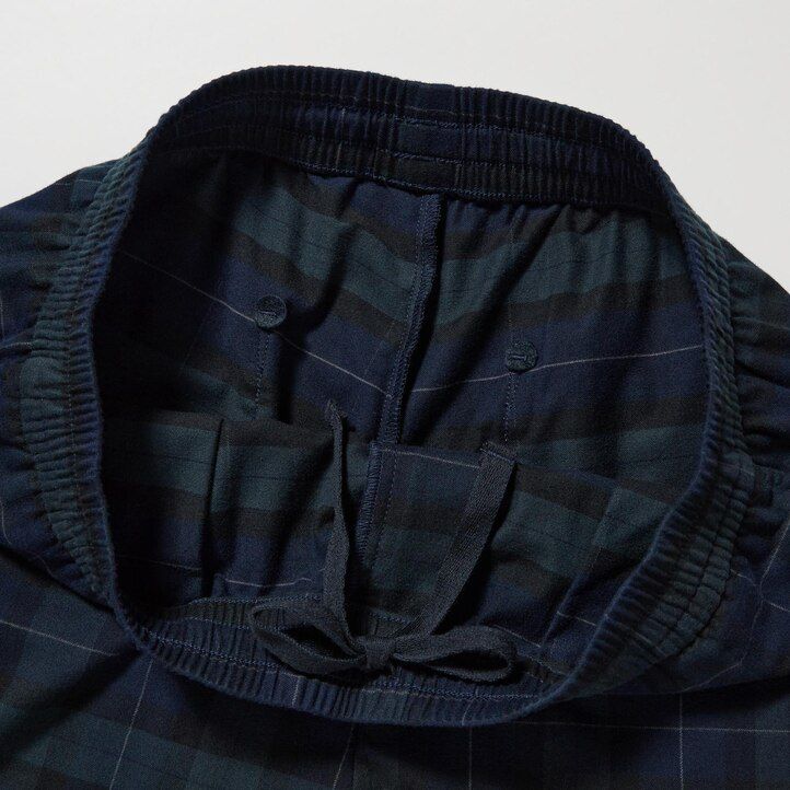 pantalones tobilleros de franela uniqlo con estampado sencillo para hombre color verde oscuro