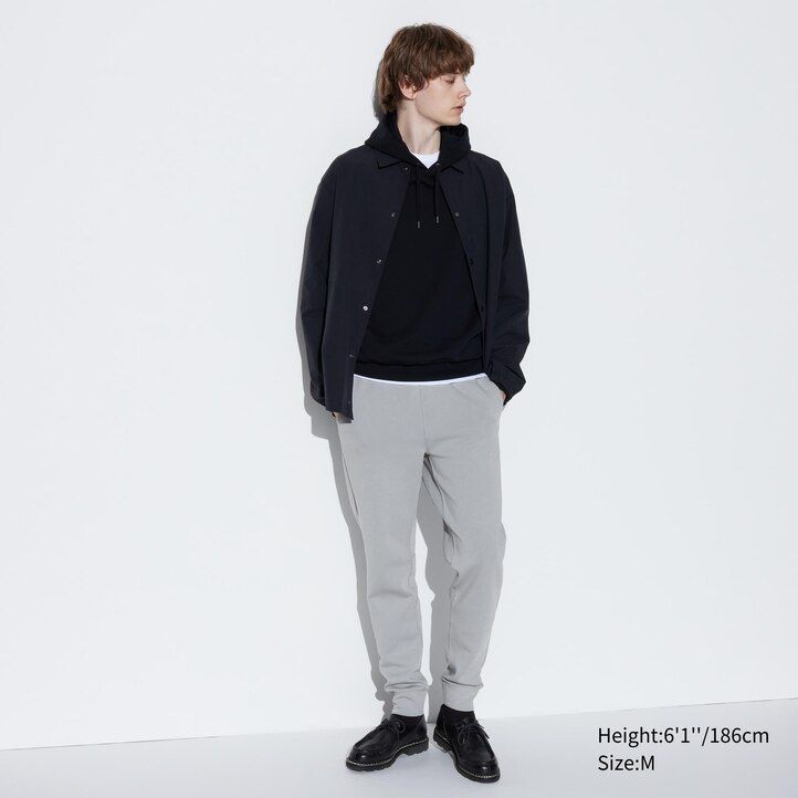 pantalones elásticos secos uniqlo para hombre gris claro