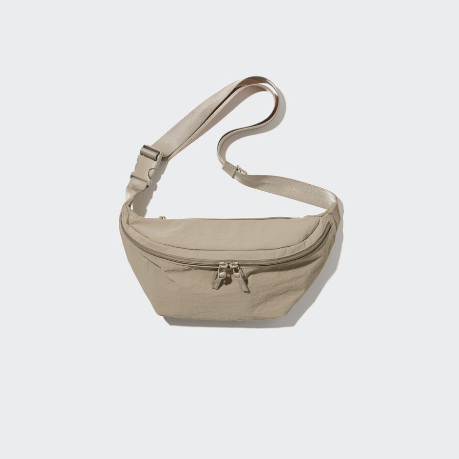 bolso bandolera de nailon uniqlo para mujer color beige