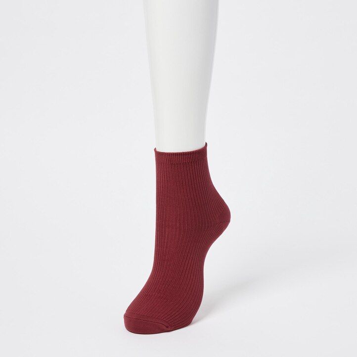 calcetines uniqlo crew ribbed tres pares para mujer color blanco