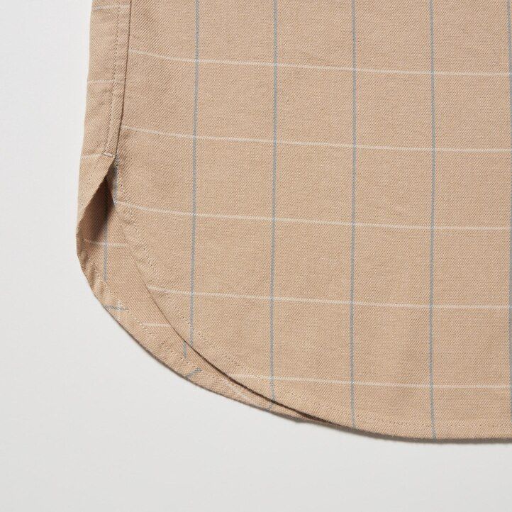 blusa uniqlo blanca con mangas a cuadros suaves y cepillados para mujer
