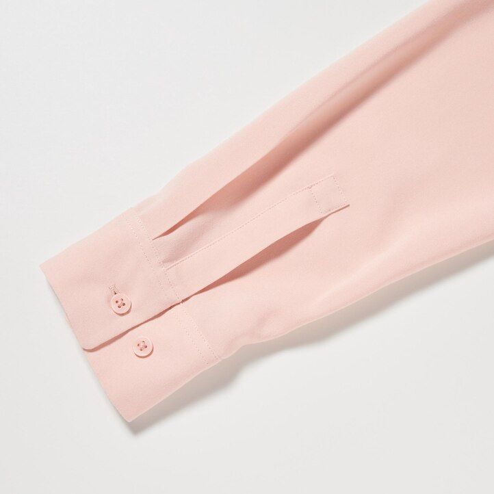 blusa con mangas de rayón uniqlo para mujer color rosa