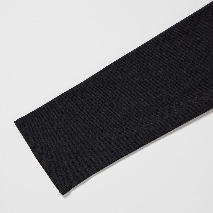 vestido cruzado de manga larga uniqlo negro para mujer