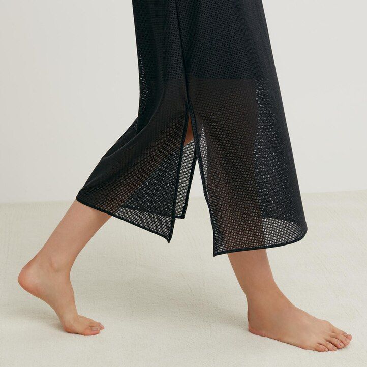 vestido maxi sin mangas de malla uniqlo marrón para mujer