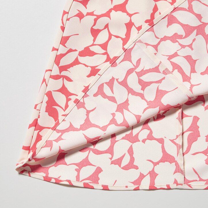 vestido mini rojo uniqlo estampado con cuello en v y sin mangas para mujer