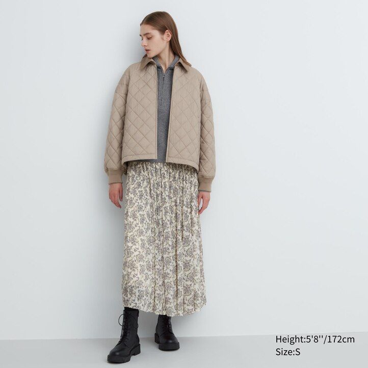 chaqueta acolchada cálida uniqlo marrón para mujer