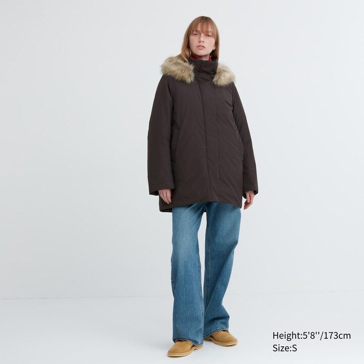 chaquetas híbridas de plumón uniqlo para mujer color negro