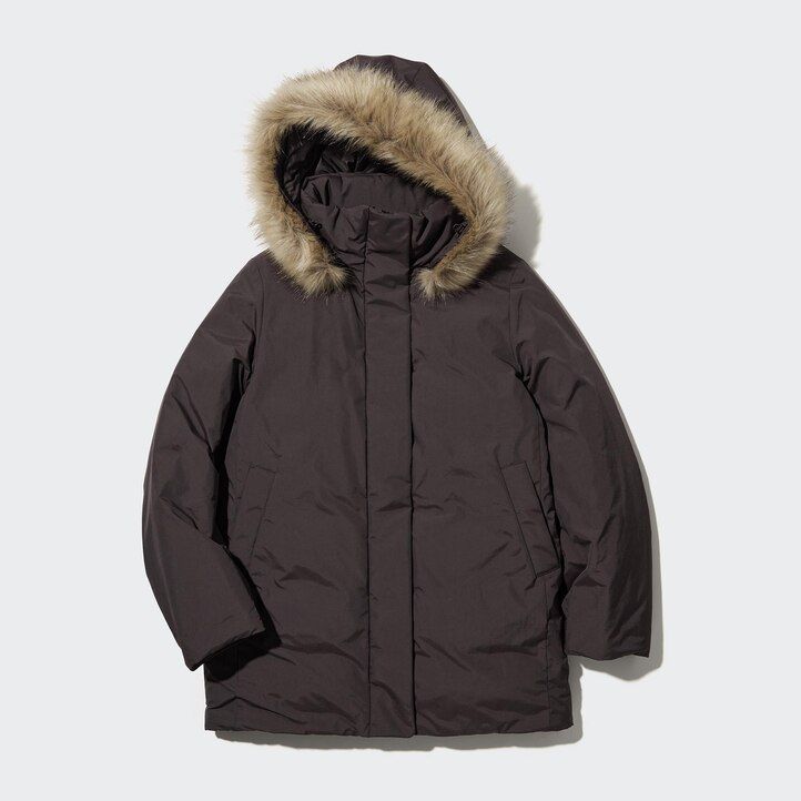 chaquetas híbridas de plumón uniqlo para mujer color negro