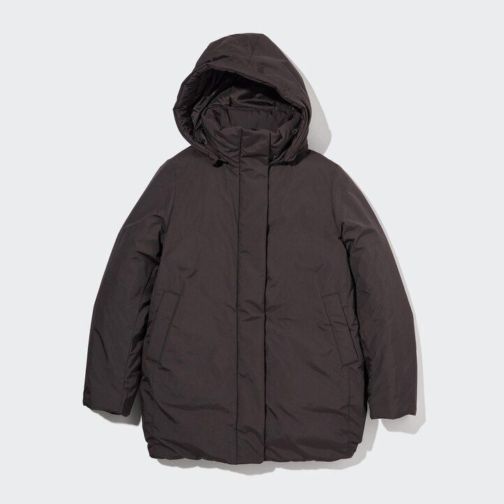 chaquetas híbridas de plumón uniqlo para mujer color negro