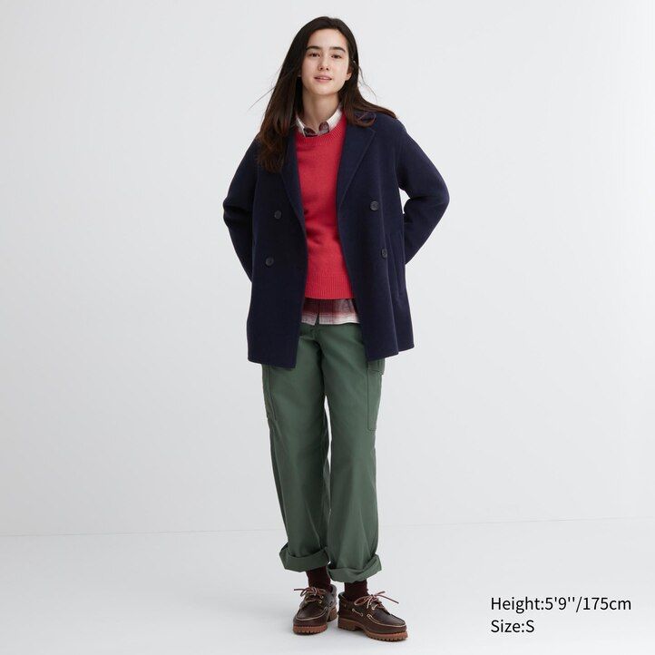 chaquetas de mujer de mezcla de lana uniqlo grises